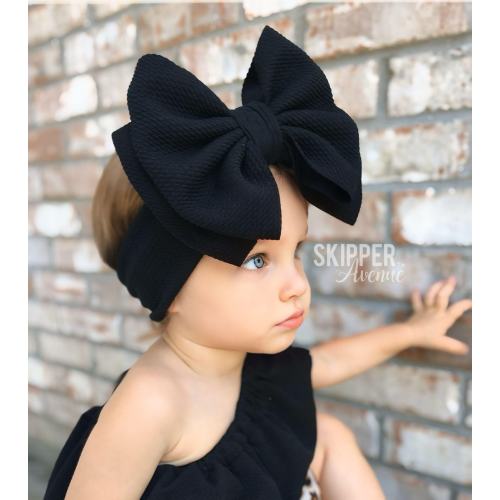 SIGNATURE BOW HEADBANDS • Sewn Secure and Pull-Proof | Custom Bow Size | Big Bows | Pull-Proof | Stretchy Soft | High Quality Handmade Bows