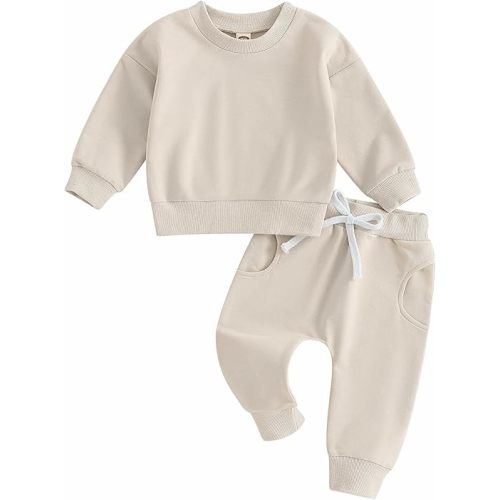 Toddler Baby Girl Clothes Contrast Color Fall Winter Outfit Long Sleeve Sweatshirts and Pants Newborn Infant Set