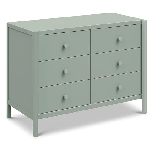 DaVinci Birdie 6-Drawer Baby Dresser, GREENGUARD Gold Certified, Light Sage | TSCA-Compliant Engineered Wood Nursery Dresser w/ Spacious Drawers - Double Dresser for Kids w/ 9+ Inch Drawer Extension