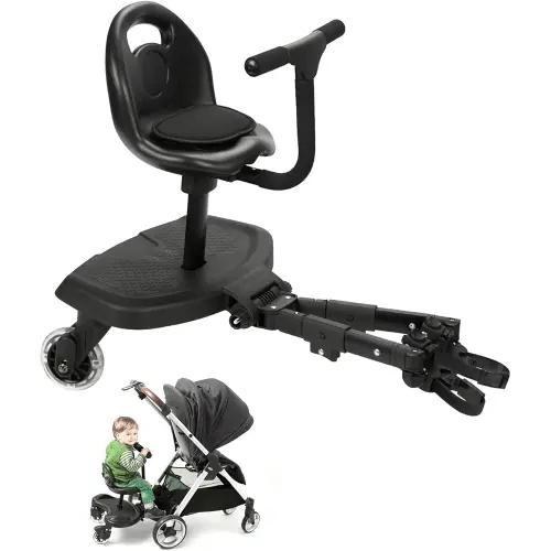 Universal 2-in-1 Stroller Board, Buggy Board with Detachable Seat Standing Board, Holds Children Up to 55lb,for 2-6-year-old Children. 2-1 Stroller Seat Attachment