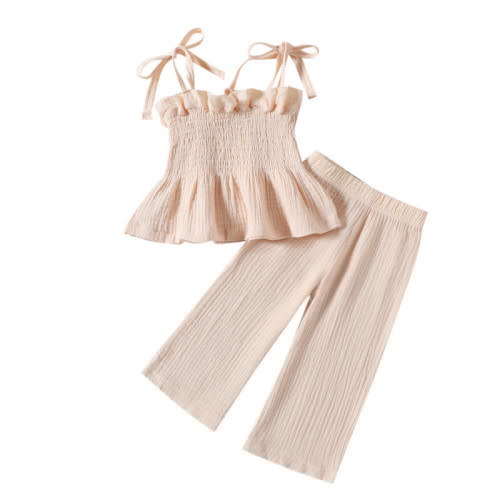 Baby 2-Piece Solid Color Gauze Sweet Set