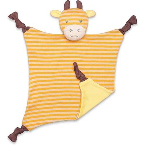 Organic Farm Buddies Apple Park George Giraffe Blankie, Blanket Baby Toy for Newborns, Infants, Toddlers - Hypoallergenic, 100% Organic Cotton
