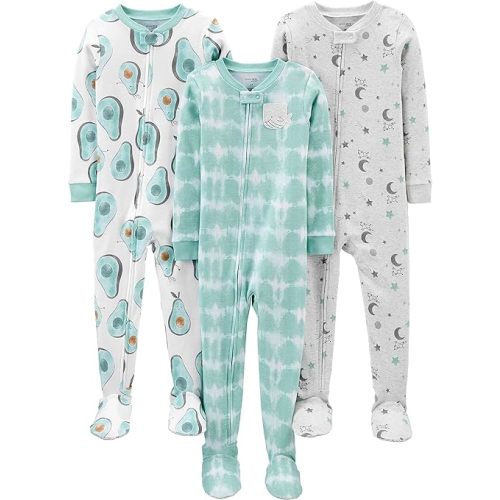 Simple Joys by Carter's baby-boys 3-pack Snug Fit Footed Cotton Pajamas