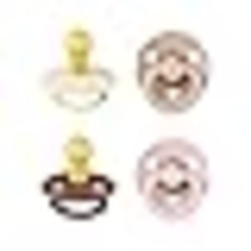 BIBS Pacifiers - Colour 4-Pack | BPA Free Baby Pacifier | Round Nipple Binkies | Natural Rubber Latex Soother | Made in Denmark | Size 1 (0-6 Months) | Blush Mix