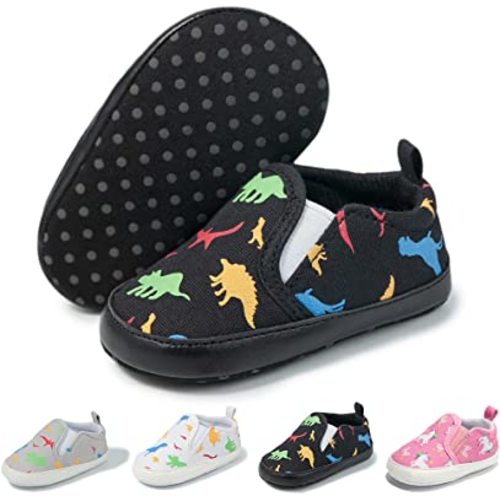 Meckior Infant Baby Girls Boys Canvas Shoes Soft Sole Toddler Slip On Newborn Crib Moccasins Casual Sneaker Austin Boy's Flat Lazy Loafers First Walkers Skate Shoe