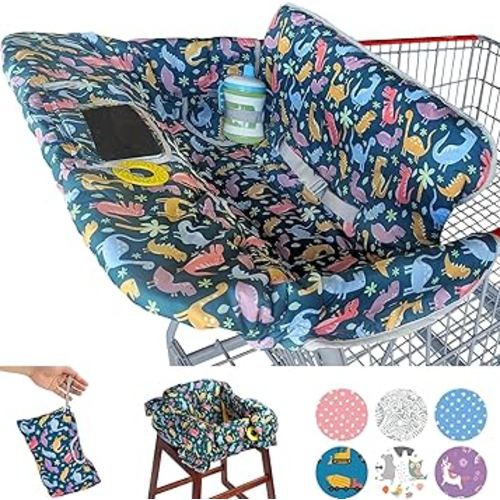 Suessie Shopping Cart Cover and High Chair Cover, Dinosaurs