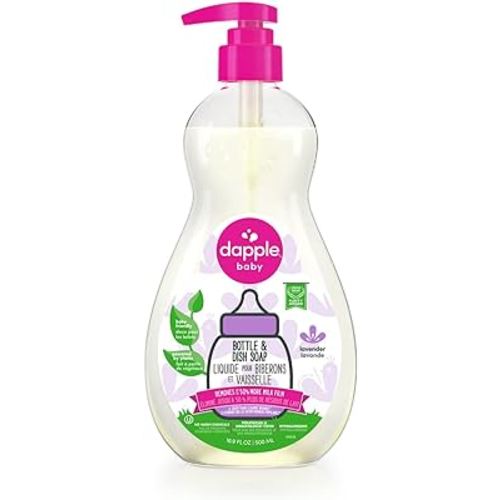 Dapple Baby - Bottle & Dish Soap, Plant Based Bottle Cleaner, Baby Safe Liquid Dish Soap, Sweet Lavender Scented - 500ml, 16.9 Ounces