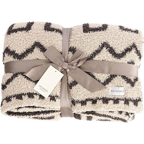 Saranoni Bamboo Receiving Blanket Mudcloth Baby - Ultra-Soft 30" x 40"