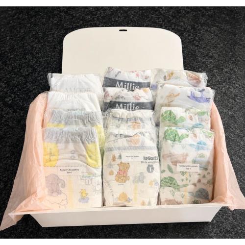 Diaper Sampler Box with Wipes | 24 Diaper Variety Pack, 6 Brands (Gift Ready)