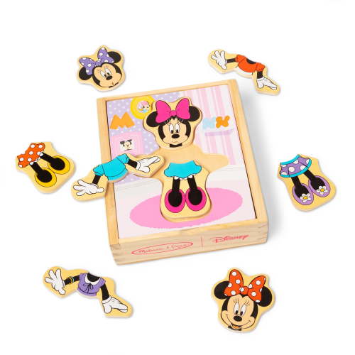 Melissa & Doug Disney Minnie Mouse Mix and Match Dress-Up Wooden Play Set Puzzle (18 pcs)