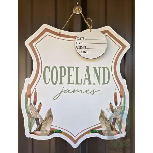 Duck Printed Custom Personalized Name Sign | Hospital Door Hanger | Mallard Duck Announcement | Custom Baby Name Sign | Name Signs | Sign