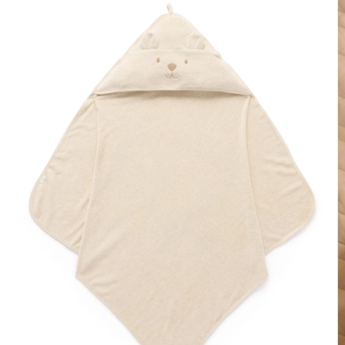 Beige Hooded Bear Towel - Baby Homewares - Purebaby - Purebaby