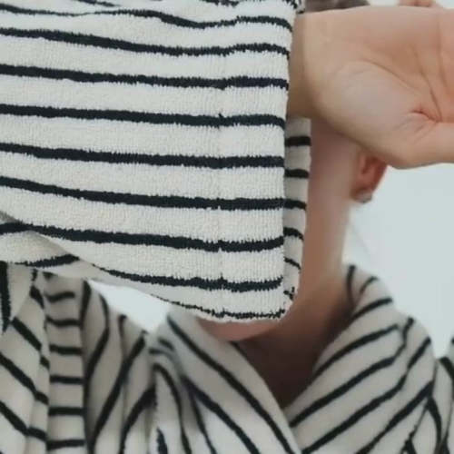 Melika Unisex Striped Robe – The Loomia