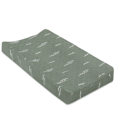 Quilted Changing Pad Cover In GOTS Certified Organic Muslin Cotton