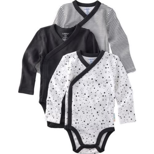 Sterling Side Snap Organic Cotton Assorted 3-Pack Bodysuits, Newborn