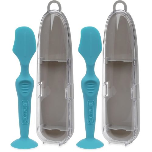 Dr. Talbot's Diaper Cream Brush for Babies - Diaper Rash Cream Applicator with Suction Base and Hygienic Case - Full Size - Aqua Blue,(Pack of 2)