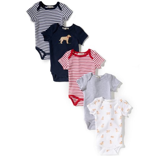 Adventurewear 360 Baby Boys Knit Dogs Pack of 5 Bodysuits Set