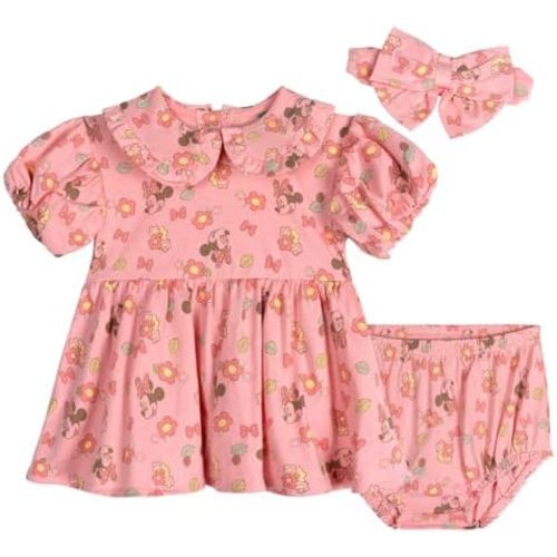 Disney Baby Girls Dress Bloomers Headband Set Newborn to Infant Sizes (Newborn - 24 Months)