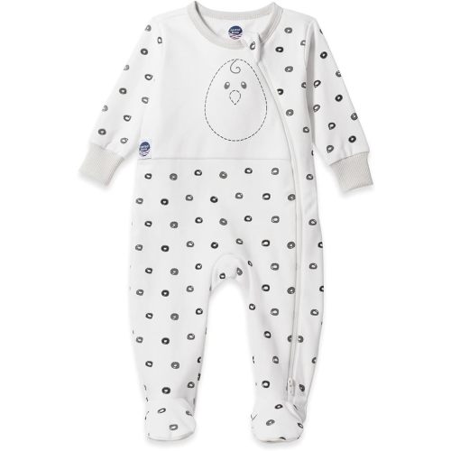 Nested Bean Zen Footie® PJs - Gently Weighted Footie, Baby 3-9M | 100% Cotton | Aids Self-Soothing | Crib-to-car seat ease - O Me O My (White) - Medium
