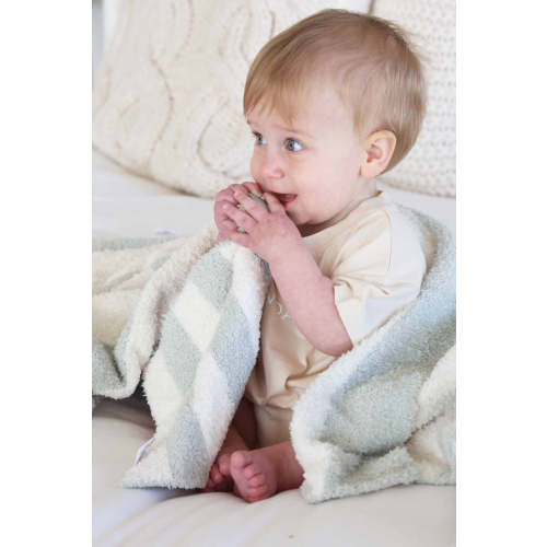 CuddleLane™ Luxe Blankets in Sage Stripe | Caden Lane