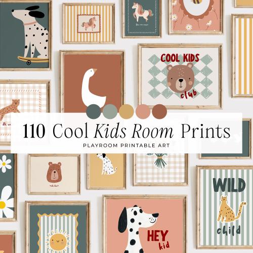 110 Kids Room Prints | Wall Art Set | Nursery Wall Art | Playroom Decor | Kids Room Art | Quirky | Eclectic Art | DIGITAL DOWNLOAD | MB025