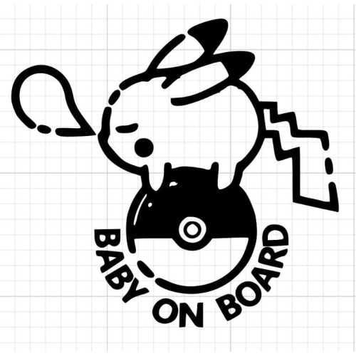 Pokemon Baby On Board Car Decal Sticker