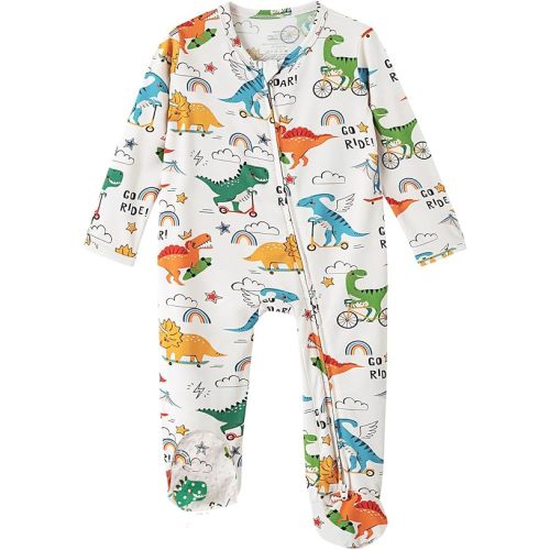 Baby Footie Romper Pajamas Unisex Newborn Infant Pjs Soft Rompers Viscose from Bamboo Sleepwear