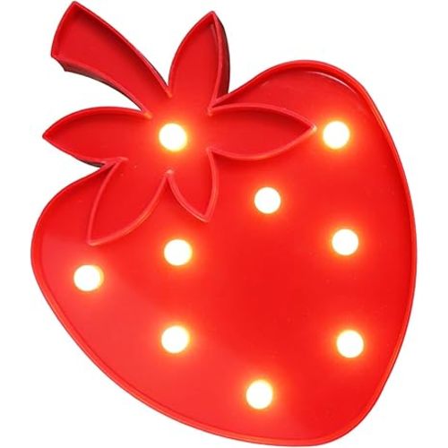 Strawberry Night Lights LED Marquee Signs, Battery Operated Strawberry Shaped Lamp for Christmas Kids, Baby, Child, Girl Gift, Nursery Room, Wall Decor- Strawberry