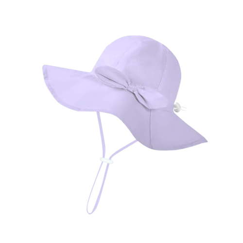 Besolor Toddler Baby Girls Sun Hat Summer Cute Bow Wide Brim Bucket Hats Adjustable Cotton Sun Protection Beach Hat