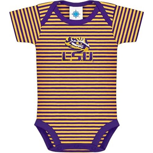 College Baby NCAA Infant Striped Bodysuit Short Sleeve - Unisex, (0-12 Mos)