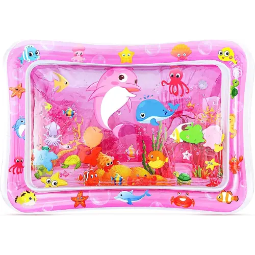 Tummy Time Water Mat for Girl, Baby Girl Toys for 0, 3, 6, 9, 12 Months, Baby Girl Gifts, Develop Sensory Toys Kids' Indoor Climbers & Play Structures