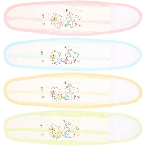 ARTIBETTER Baby Belly Bands 4Pcs Cotton Umbilical Cord Protectors Newborn Infant Navel Belt Soft Breathable 19.68X4.92In Infant Care Essentials