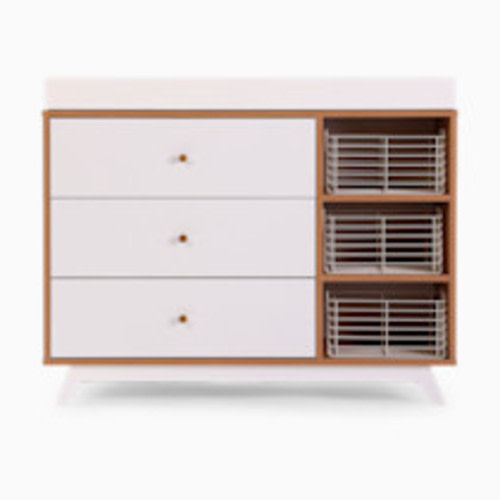 dadada Central Park 3-Drawer Dresser - White/Red Oak