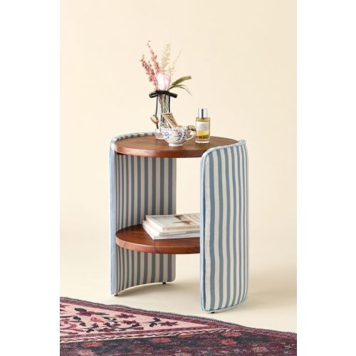 Jane Round Upholstered Storage Nightstand