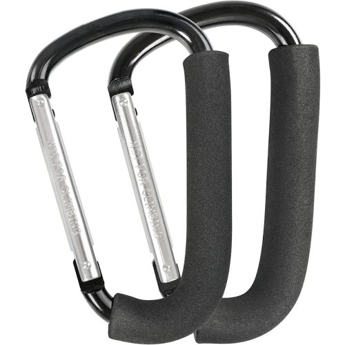 Stroller Hooks, 6.3" Large Stroller Clip, 2 Pack Stroller Hooks for Hanging Bags and Shopping, Stroller Accessories for Mommy, Large Carabiner
