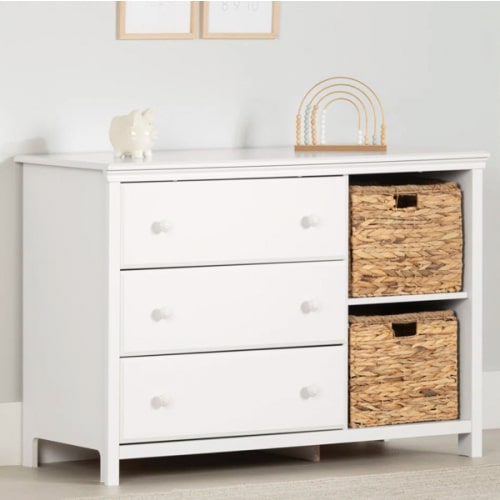 South Shore Cotton Candy 3-Drawer Dresser with Storage Baskets & Reviews | Wayfair
