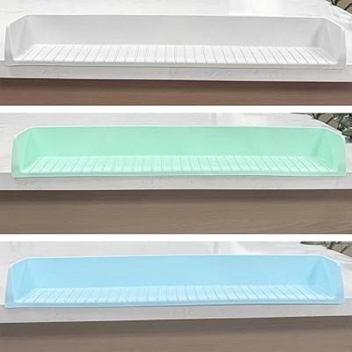 Oversize 2.6ft Splash Guard for Bathtub, Tub Topper Splash Guard Play Shelf for Kids with Strong Suction Cups, No Mess Water Spill in Bathroom (Blue)