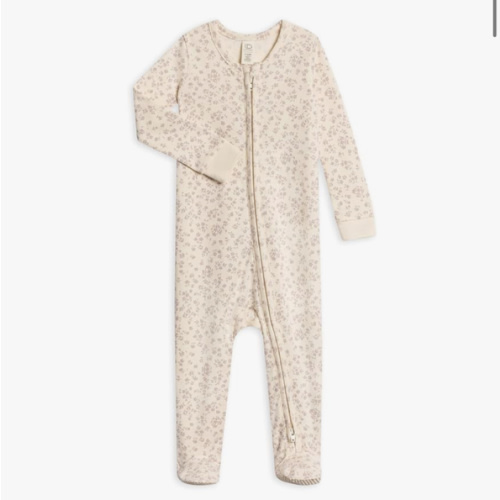 Colored Organics Baby Zip-Up Footed Sleeper with 2-Way Zipper - Newborn Organic Cotton Pajamas