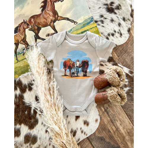 Walking Cowboy Onesie/ Tee (little kid)(grey)