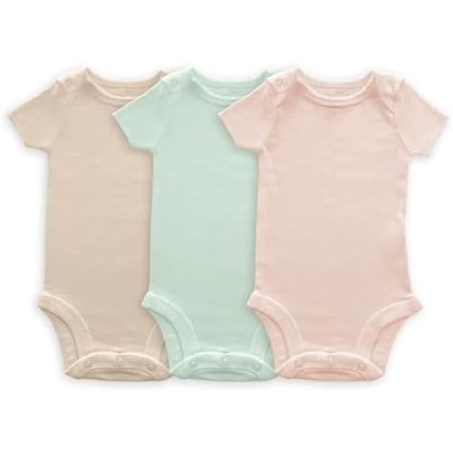 SwaddleDesigns Organic Cotton Baby Bodysuit 3 Pack for Infant Boy or Girl,