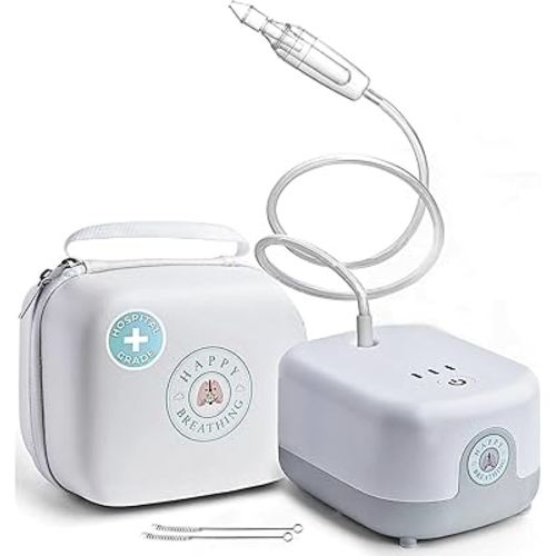 Hospital Grade Nasal Aspirator For Baby – Electric Nose Sucker for Baby & Toddler with 3-Level Suction, Portable & Rechargeable Mucus Removal for Breathing Relief, Cordless Booger Sucker & Snot Sucker