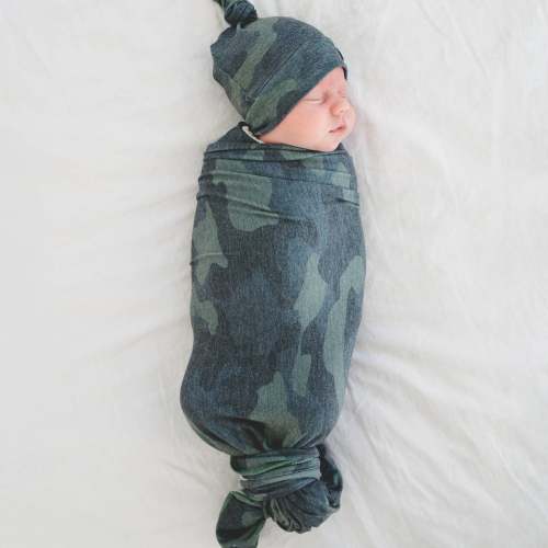 Knit Swaddle Blanket - Hunter