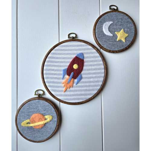 Needle Felted Customizable Nursery Decor - Outer Space Collection