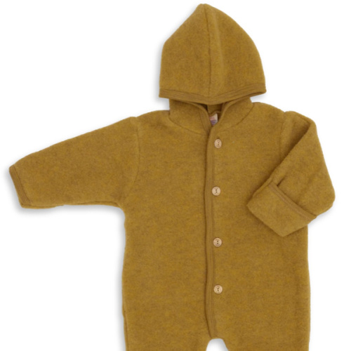 Hooded wool fleece overall