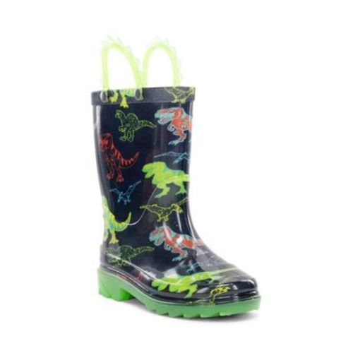 Western Chief Toddler Dino Soar Rain Boots - Navy Blue 6T: Waterproof, Light-Up, Pull-On