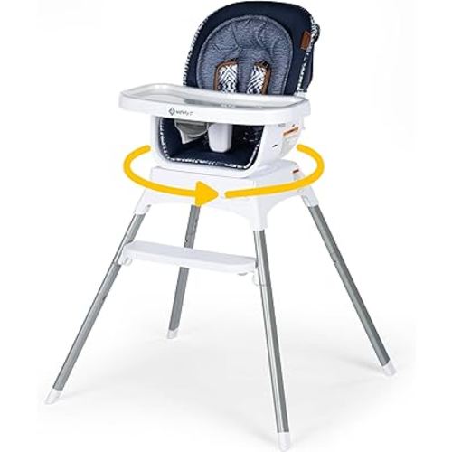 Safety 1st Grow and Go Infant High Chair, Convertible High Chairs for Babies and Toddlers - Rotating Baby High Chair for Eating, Navy Ink