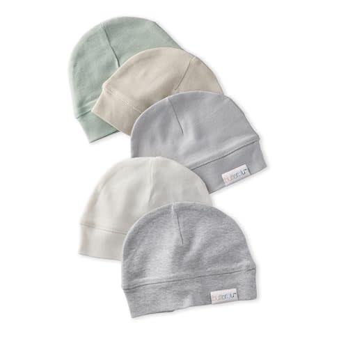 Butterblu Charlie 5-Pack Caps 100% Organic Cotton Beanie Hats for Newborn and Baby Girls, Boys, Unisex​