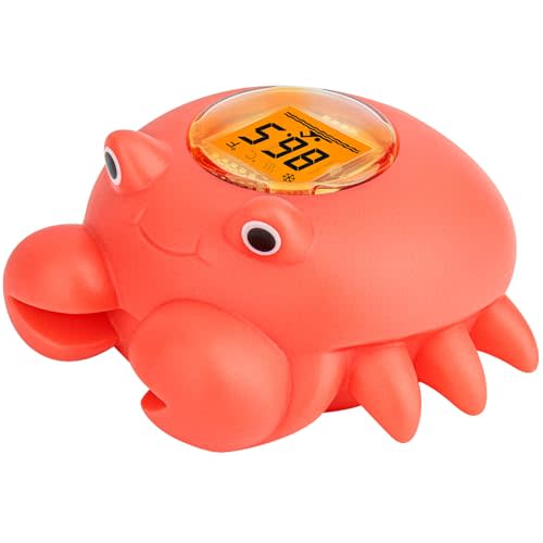 Floating Crab Baby Bath Thermometer – Rechargeable Digital Pool & Bathtub Thermometer, Baby Shower Gifts, IPX8 Waterproof, Fahrenheit Display for Swimming Pools, Spas & Hot Tubs by BGYTWEYTD