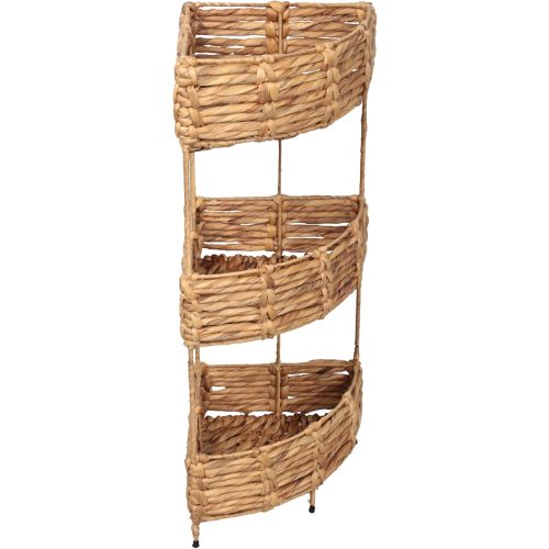 happimess Lavish 3-Tier Corner Storage Rack 32.5" Water Hyacinth, Natural
