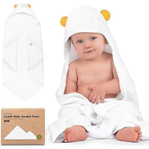 KeaBabies Hooded Baby Towel for Newborn - Viscose Derived from Bamboo Large Baby Bath Towels with Hood for Boys, Girls, Toddler, Extra Absorbent & Soft Newborn Bath Essentials (Bear)